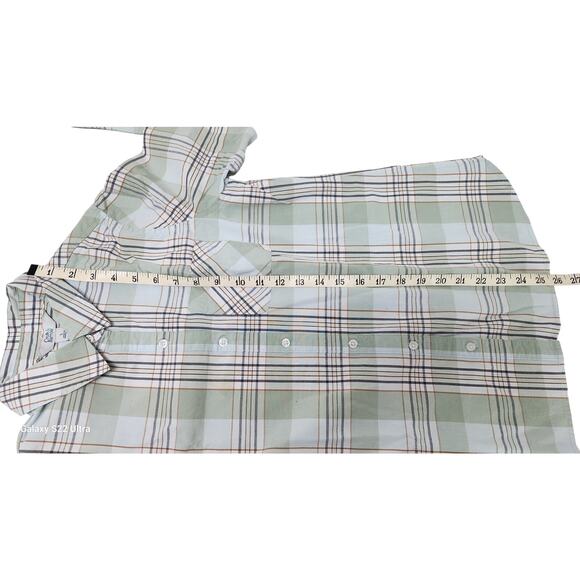 Croft & Barrow Womens Plaid GreenTan Cotton Button Up Shirt Long Sleeve W Small - Picture 5 of 12